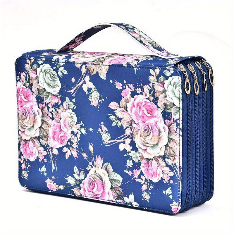 Canvas Shockproof Pencil Bag with Double Zipper