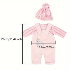 Pink Doll Clothes Set for 17-inch Reborn Baby Onesie