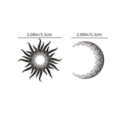Sun & Moon Together Waterproof Tattoo Sticker