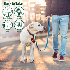 Dog Poop Bag Holder For Leash With Zipper Soft Fabric
