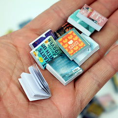 5pcs Mini Dollhouse Flip Magazine Novel Props for Dollhouse Play