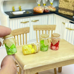 Dollhouse Glass Jars & Colorful Fruits Toy Model Accessories
