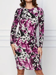 Floral Print Long Sleeve Mini Dress