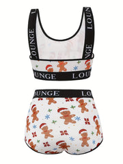 Snowflake & Gingerbread Man Bra & Panty Set