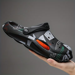 Women's Printed Clogs Comfy Hollow Out Non Slip Quick Drying Slides Shoes