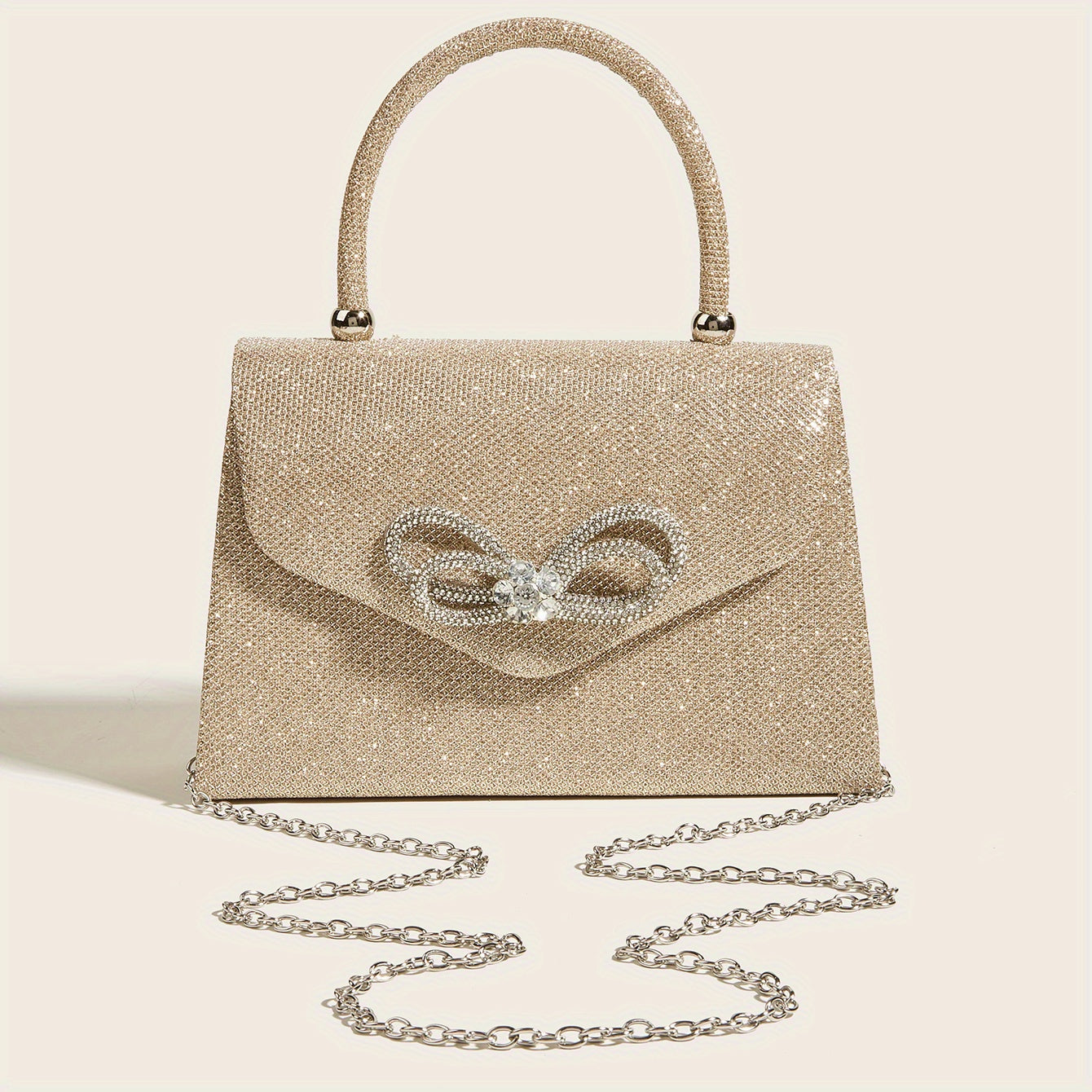 Glitter Satchel Bag with Bowknot for Party