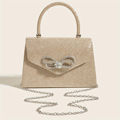 Glitter Satchel Bag with Bowknot for Party