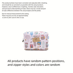 Cartoon Printed Travel Makeup Pouch Cosmetic Bag for Girls & Women