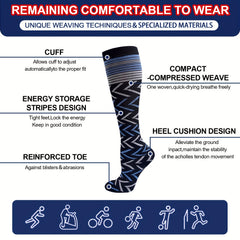 Stretchy Compression Socks for Women - Sports Calf Socks for Cycling & Running