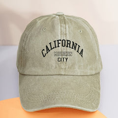 CALIFORNIA Print Washed Baseball Cap Cotton Sunscreen Sports Hat Casual Dad Hats