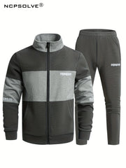 Men's Casual Jacket and Sweatpants Set for Spring Autumn