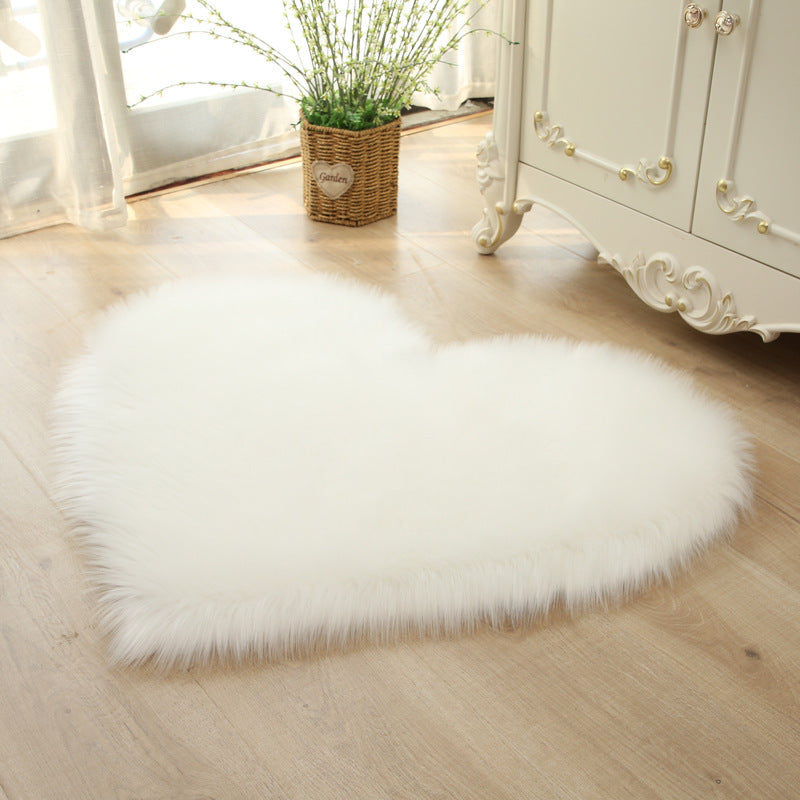 Heart Shaped Plush Rug Fluffy Carpet For Room