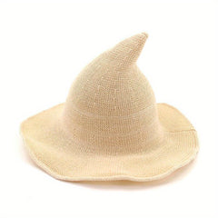 Gothic Witch Wool Knit Hat for Halloween Parties