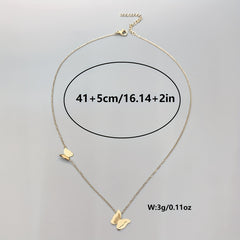 1pc Stainless Steel Butterfly Necklace Birthday Christmas