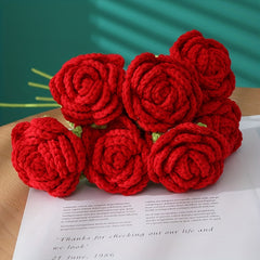 Crochet Wool Eternal Flower Round Rose Handicrafts Family Lover Gift