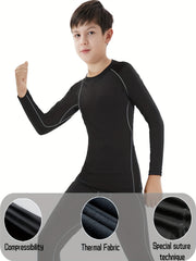 Boy's 4PCS Compression Pants Long Sports Activewear Gym Fitness Leggings