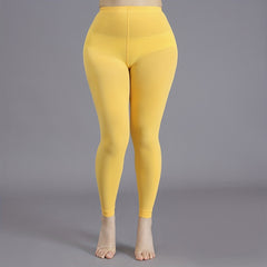 High Rise Stretchy Tights, 100D Solid Nylon, 0XL-3XL