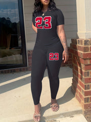 Number Print 2 Piece Set: Crop Top & Leggings