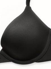 Solid Push Up Bra Comfy Plunge T Shirt Bra