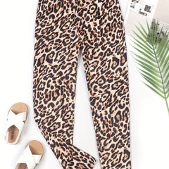 Girl's Leopard Print Footless Leggings Yoga Pants