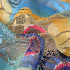 Colorful Embroidered Lace Triangle Scarf Thin Breathable Tassel Shawl