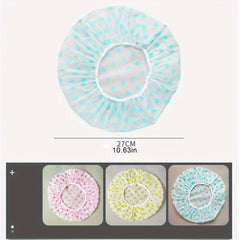 3pcs Colorful Disposable Waterproof Shower Caps