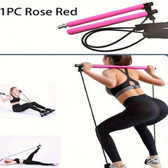 Pilates Stick for Body Stretching with Tension Rope