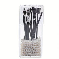 Acrylic Makeup Brush Holder with Lid Organizer Display Case