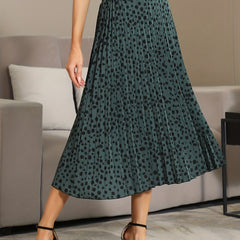 Dalmatian Print Pleated Skirt for Women