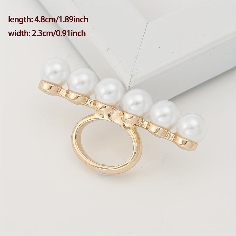 Faux Pearl Scarf Shawl Buckle Clip T shirt Tie Clips