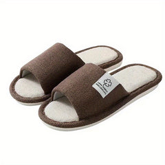 Men's Lightweight Flax Non Slip Open Toe Slides for Summer