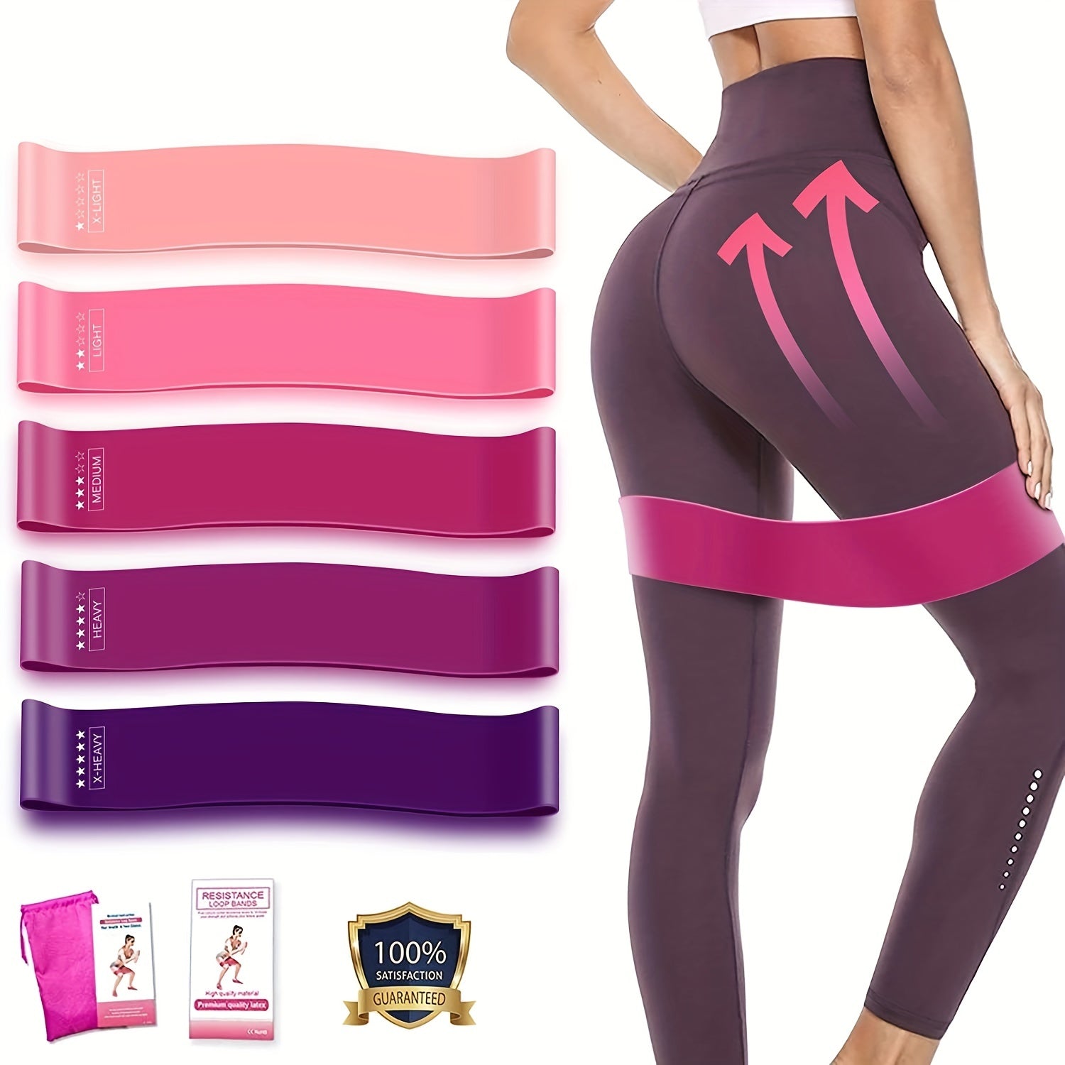 Resistance Loop Exercise Bands Set - Fitness & Physical Therapy Elastic Bands