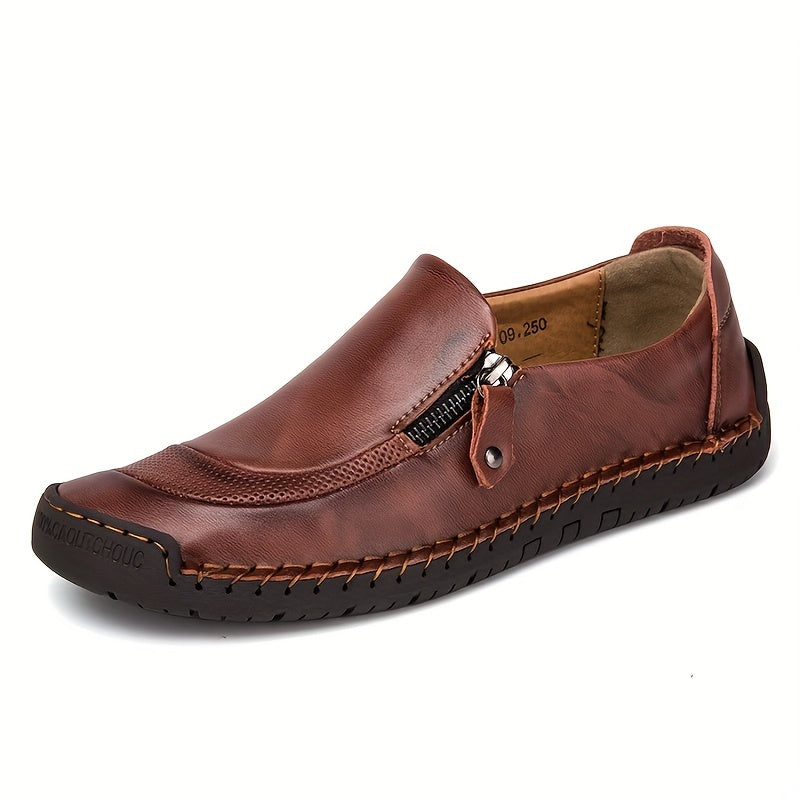 Men's Lightweight Loafer Shoes Zipper Slip On Breathable Non Slip