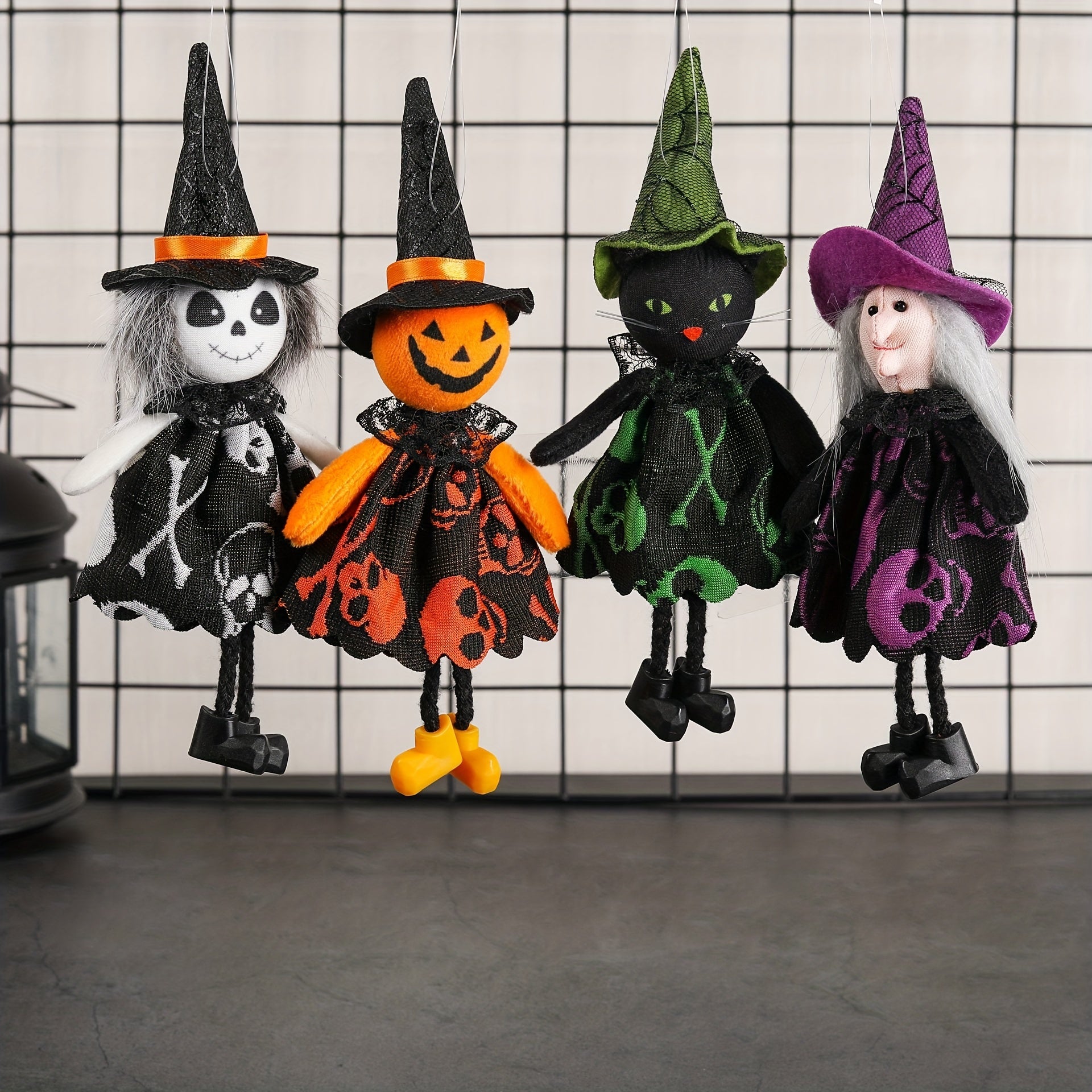 Cartoon Pumpkin Witch Pendant Halloween Party Props