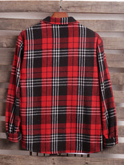 Men's Plaid Long Sleeve Shirt for Spring Autumn