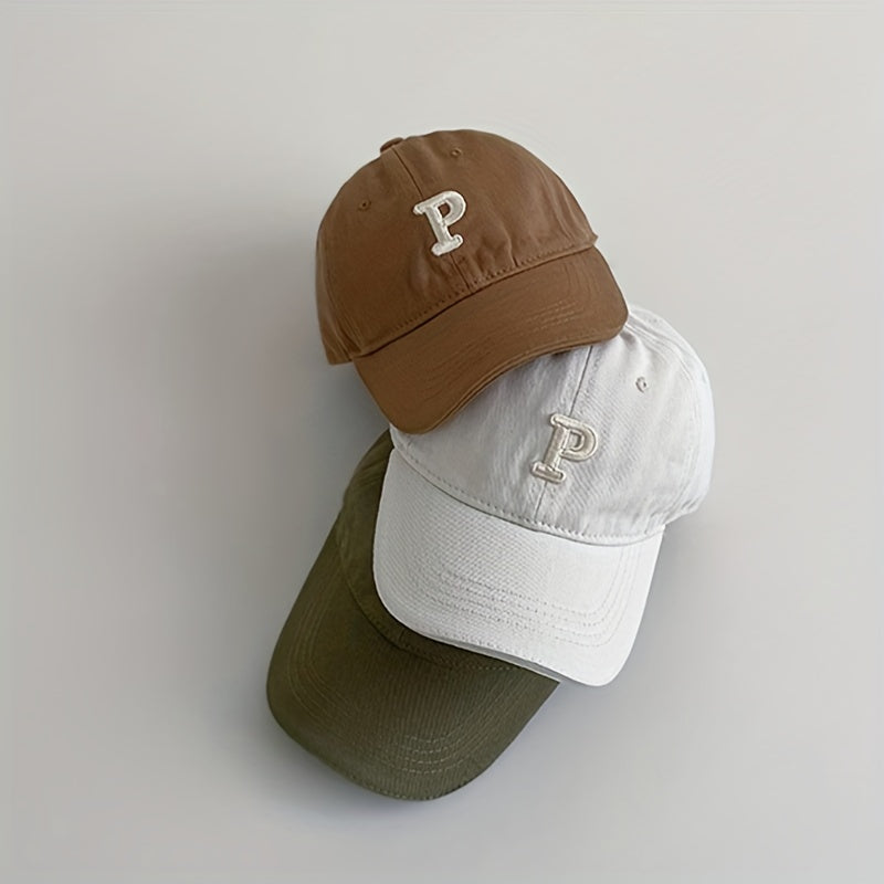 Baby Boys Casual Baseball Cap P Embroidery Sun Protection Cap