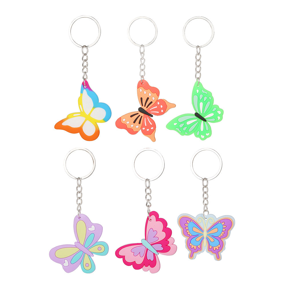 12pcs Butterfly Insect Keychain Bag Ornaments Pack