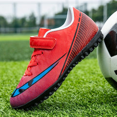 Adult Turf Football Boots Hook And Loop Anti skid TF Soccer Cleats
