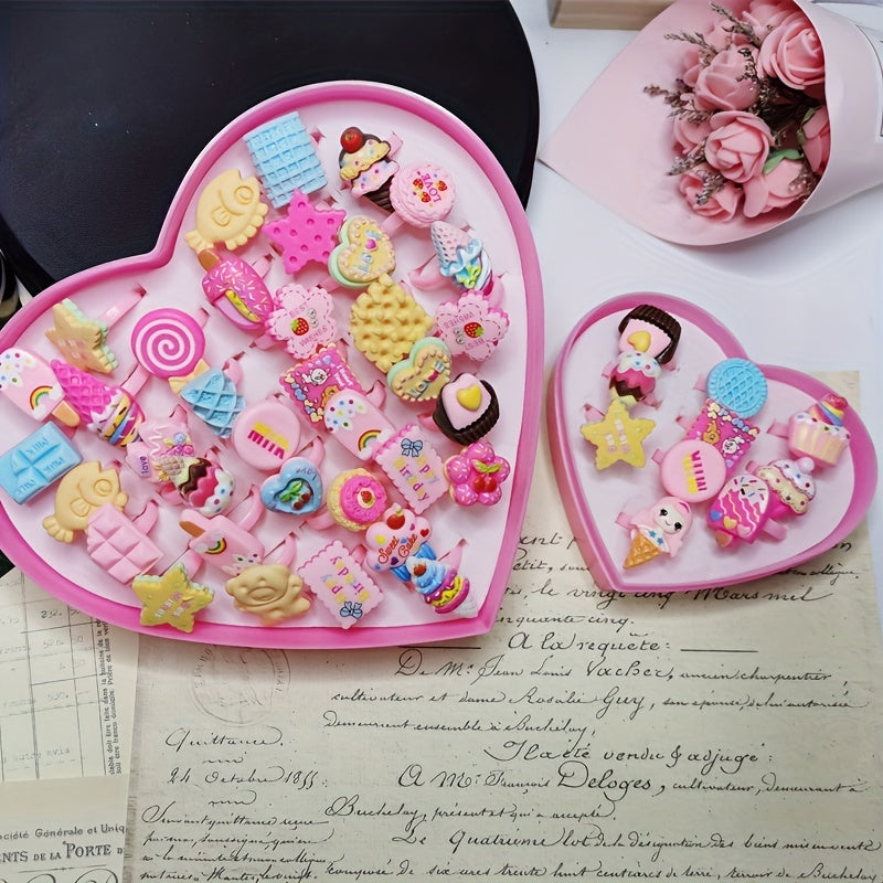 Heart Shaped Food Princess Ring for Girls