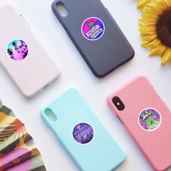 50 Purple Waterproof Stickers Laptop Water Bottle Skateboard