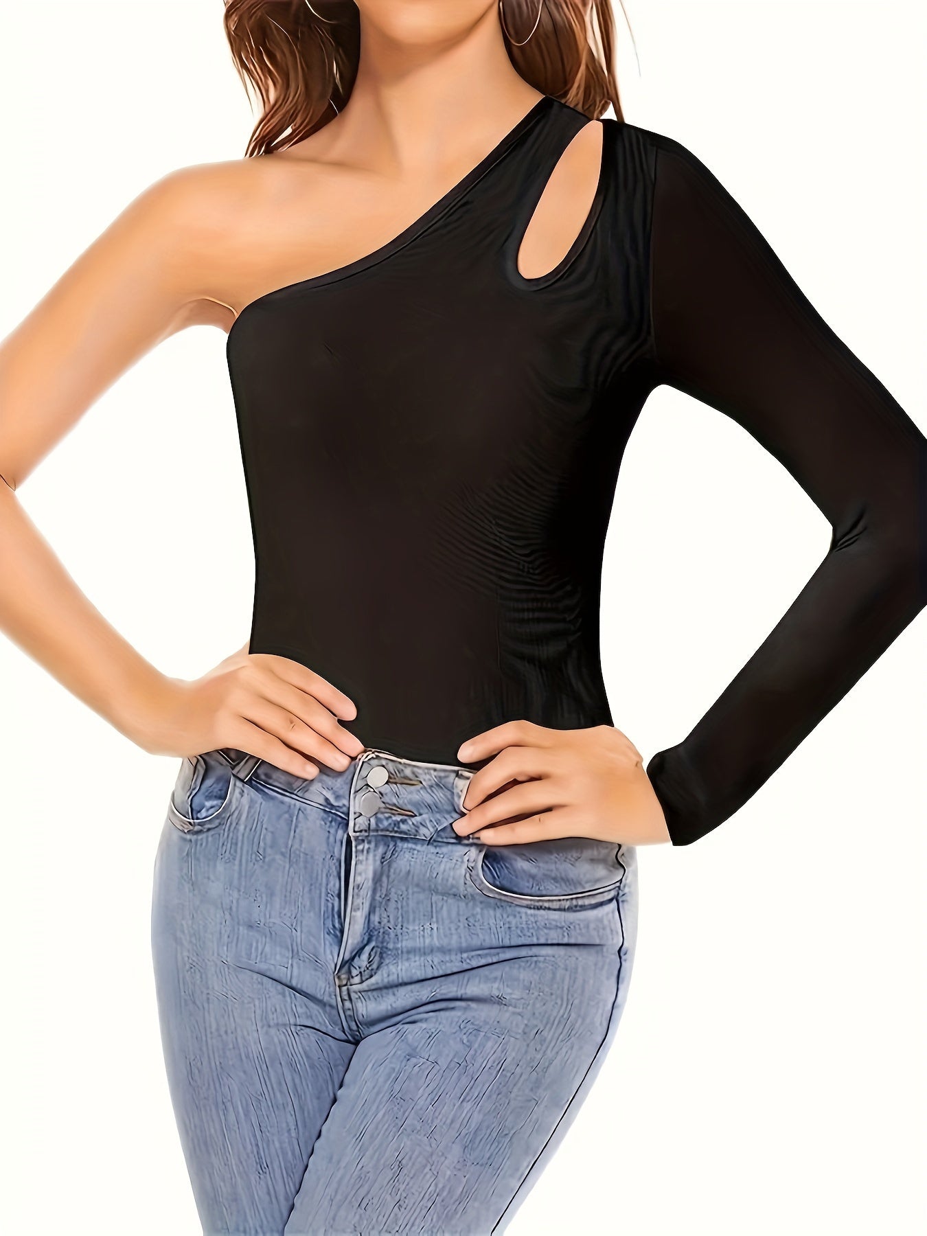 One Shoulder Shaping Bodysuit Tummy Control Slimming Body Shaper