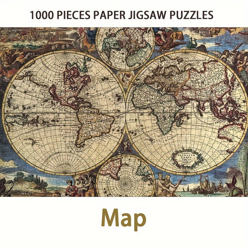 1000pcs Ancient Map Famous Paintings Jigsaw Puzzle Toy