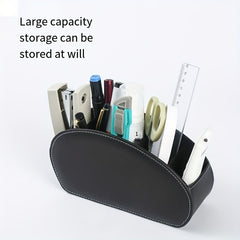 PU Leather Remote Control Holder Organizer Box with 5 Compartments