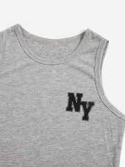 Boys NY Letter Graphic Tank Top & Shorts Set Kids Summer Clothes