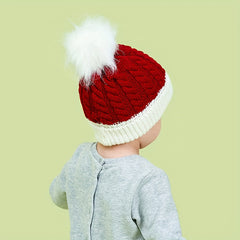 Kids Windproof Knitted Hat and Gloves Set for Winter