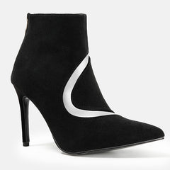 Women's Pointed Toe Ankle Boots Stiletto Heel Zipper Back Pumps