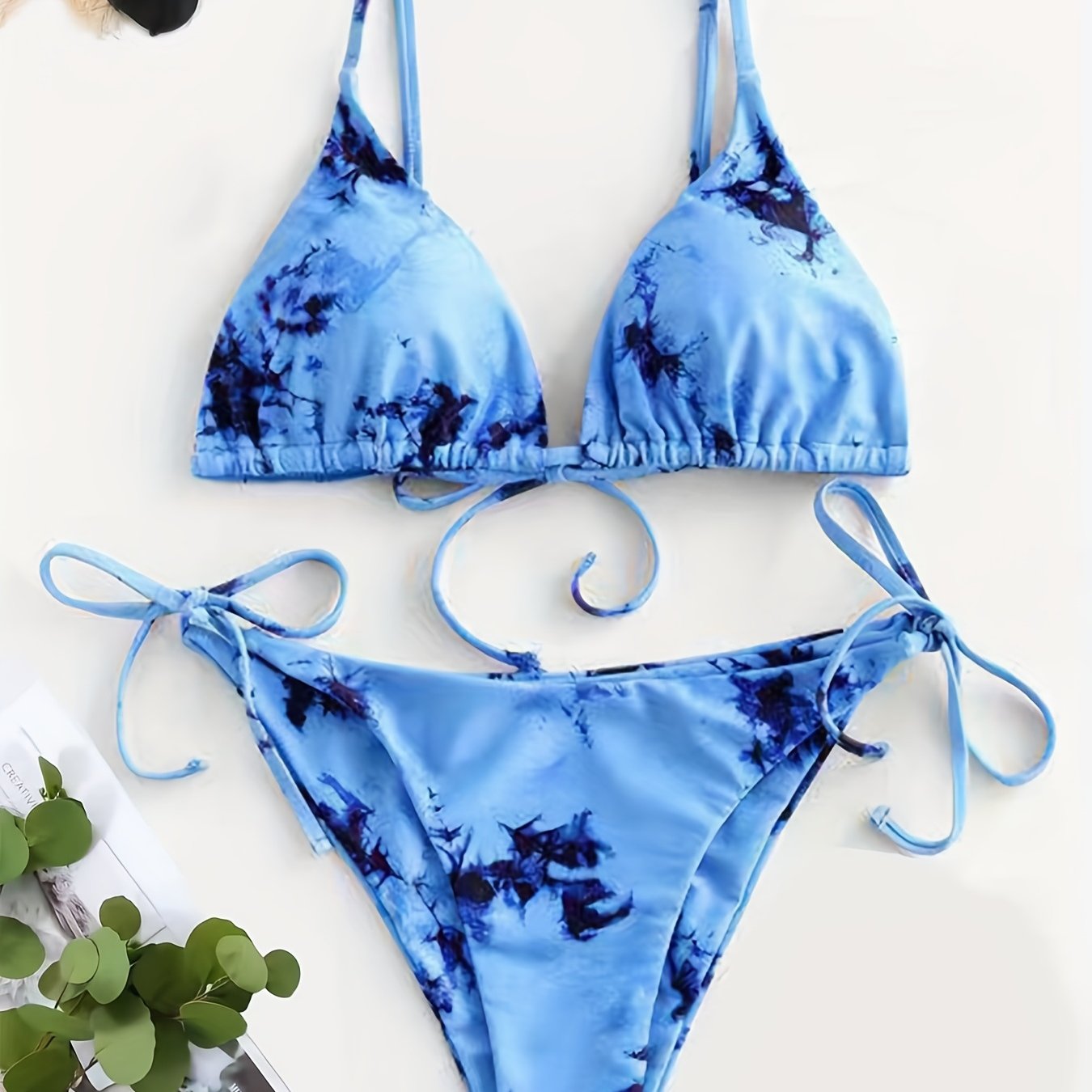 Women's Tie Dye Halter Neck Bikini Set Sexy Swimsuit