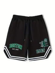 Men's Boston Graphic Drawstring Stretchy Shorts