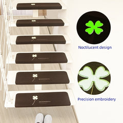 Set of 5 Non-Slip Stair Mats Self-Adhesive Stair Carpet Steps