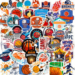 50pcs Basketball Stickers Pack Waterproof Vinyl Decals for Skateboard